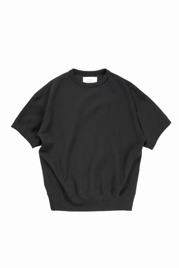 N/07 BASIC TOP / RIBBED CARDBOARD KNIT JERSEY (BLACK)