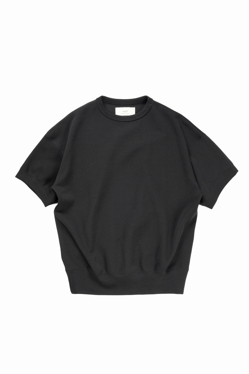 N/07 BASIC TOP / RIBBED CARDBOARD KNIT JERSEY (BLACK)
