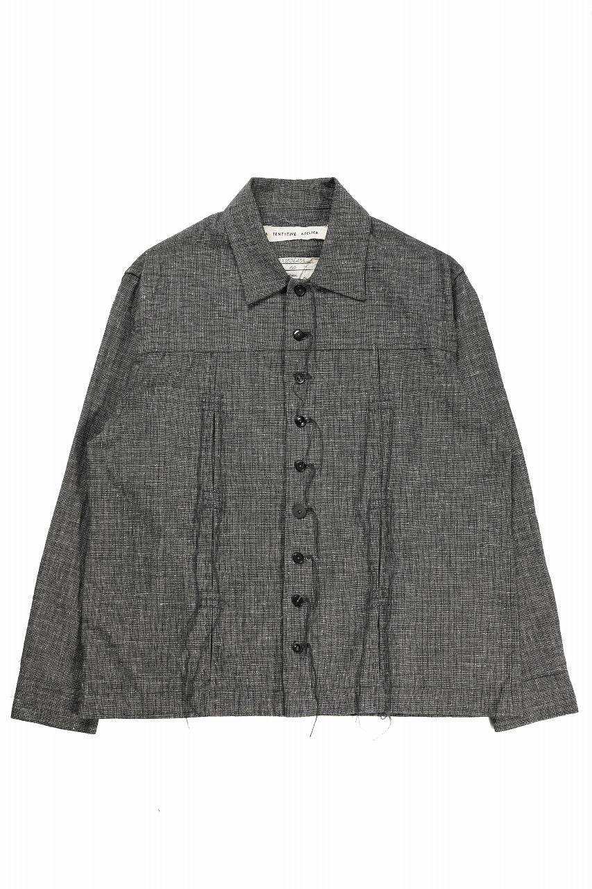 画像をギャラリービューアに読み込む, A TENTATIVE ATELIER Abel G. MULTI-STITCHES WORKER SHIRT (BLACK)