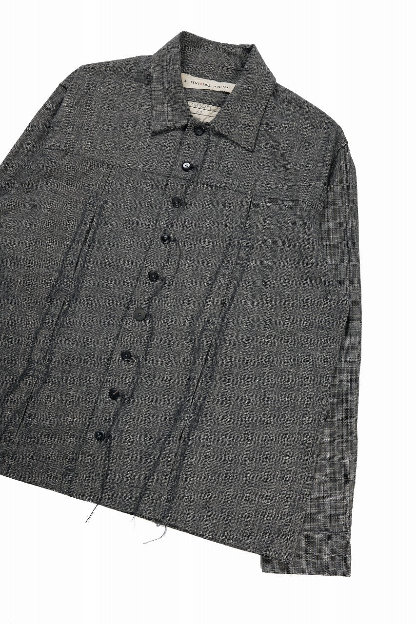 A TENTATIVE ATELIER Abel G. MULTI-STITCHES WORKER SHIRT (BLACK)