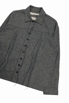 画像をギャラリービューアに読み込む, A TENTATIVE ATELIER Abel G. MULTI-STITCHES WORKER SHIRT (BLACK)