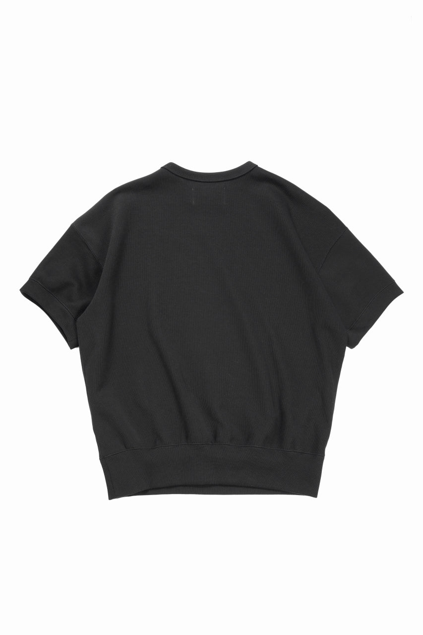 N/07 BASIC TOP / RIBBED CARDBOARD KNIT JERSEY (BLACK)