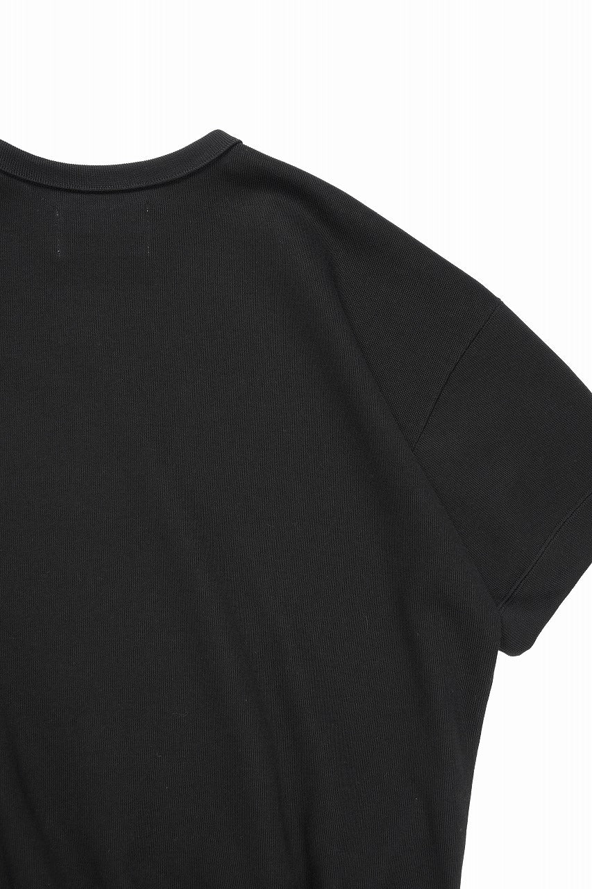 画像をギャラリービューアに読み込む, N/07 BASIC TOP / RIBBED CARDBOARD KNIT JERSEY (BLACK)