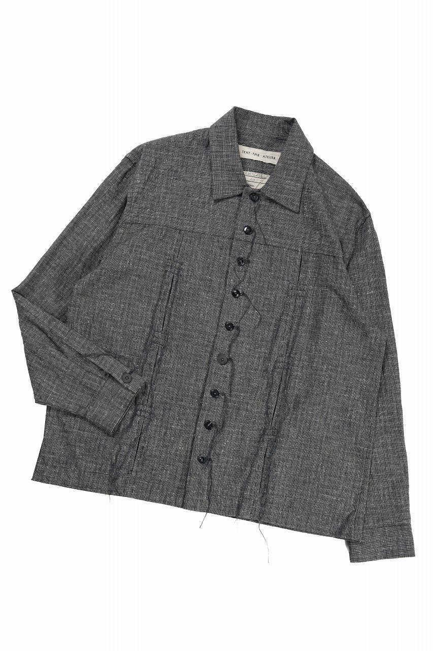 A TENTATIVE ATELIER Abel G. MULTI-STITCHES WORKER SHIRT (BLACK)
