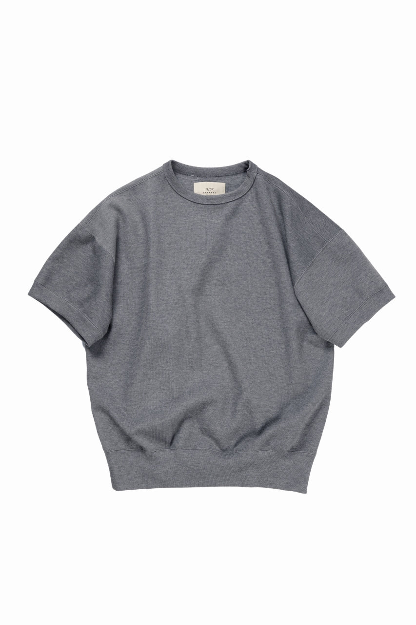 画像をギャラリービューアに読み込む, N/07 BASIC TOP / RIBBED CARDBOARD KNIT JERSEY (GREY)