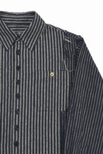 画像をギャラリービューアに読み込む, A TENTATIVE ATELIER Avis N. DISTRESSED PATCH STRIPES SHIRT (NAVY)