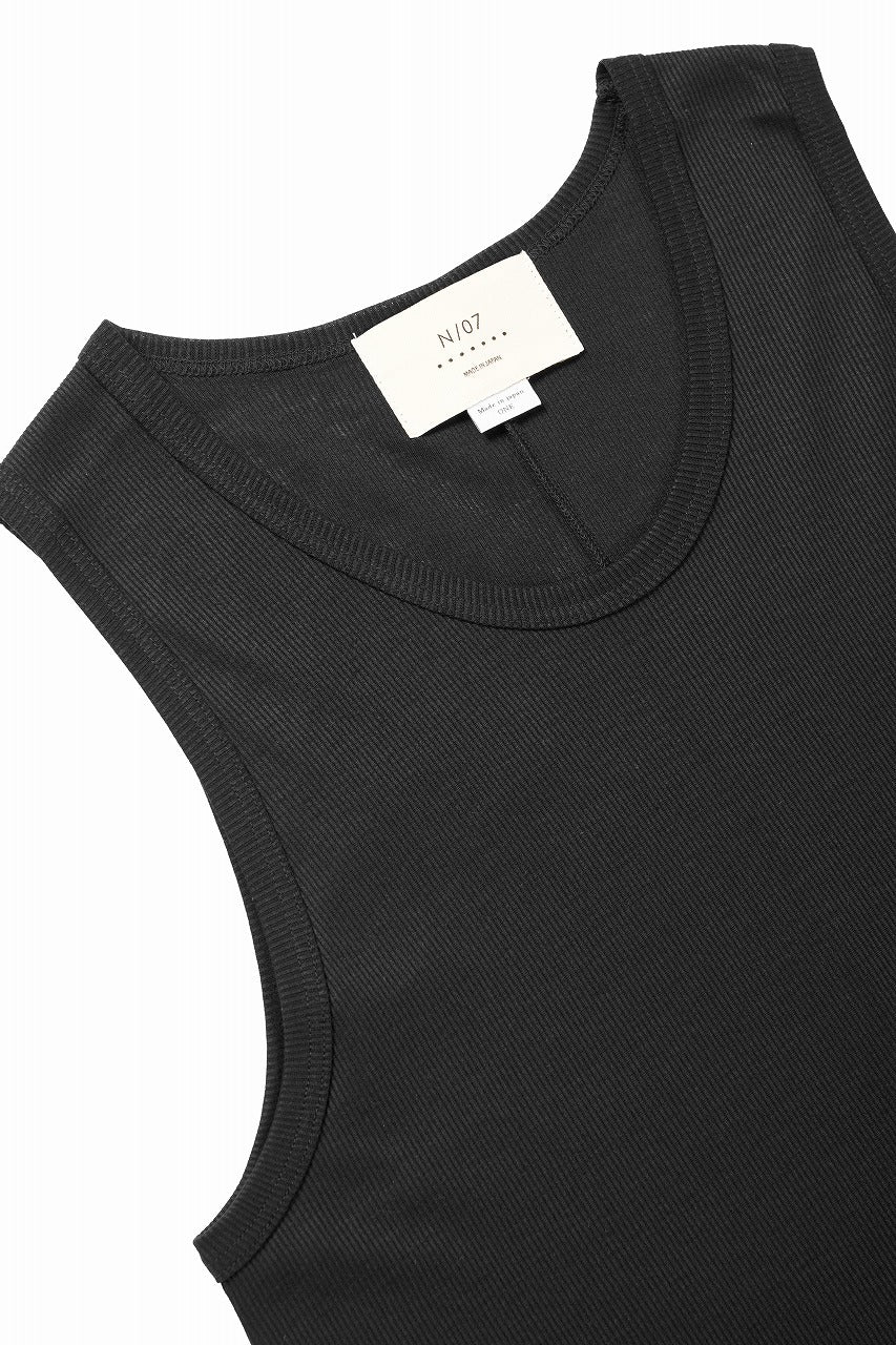 画像をギャラリービューアに読み込む, N/07 MINIMAL TANK TOP / MVS SPIRAL TELECO (BLACK)