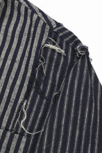 画像をギャラリービューアに読み込む, A TENTATIVE ATELIER Avis N. DISTRESSED PATCH STRIPES SHIRT (NAVY)