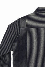 画像をギャラリービューアに読み込む, A TENTATIVE ATELIER Avis N. DISTRESSED PATCH STRIPES SHIRT (NAVY)