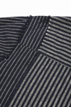 画像をギャラリービューアに読み込む, A TENTATIVE ATELIER Avis N. DISTRESSED PATCH STRIPES SHIRT (NAVY)