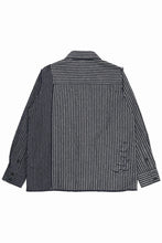画像をギャラリービューアに読み込む, A TENTATIVE ATELIER Avis N. DISTRESSED PATCH STRIPES SHIRT (NAVY)