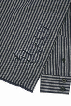 画像をギャラリービューアに読み込む, A TENTATIVE ATELIER Avis N. DISTRESSED PATCH STRIPES SHIRT (NAVY)