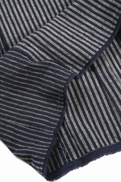 画像をギャラリービューアに読み込む, A TENTATIVE ATELIER Avis N. DISTRESSED PATCH STRIPES SHIRT (NAVY)