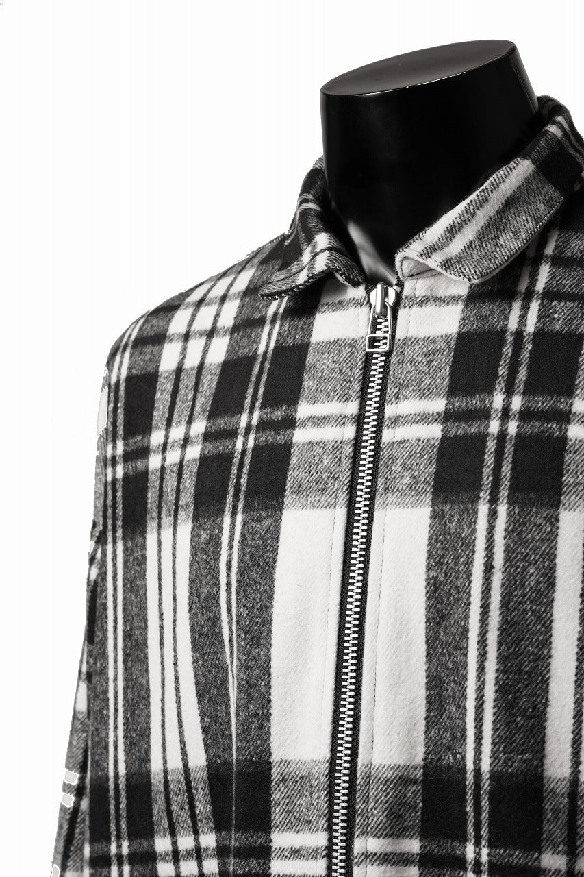 Load image into Gallery viewer, 【SAMPLE SALE】A.F ARTEFACT WOOL PLAID ZIP BLOUSON (BLACK x WHITE)