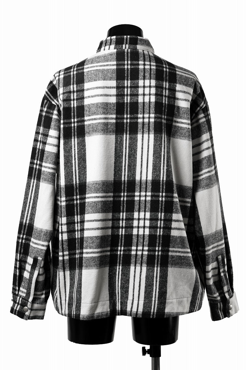 Load image into Gallery viewer, 【SAMPLE SALE】A.F ARTEFACT WOOL PLAID ZIP BLOUSON (BLACK x WHITE)