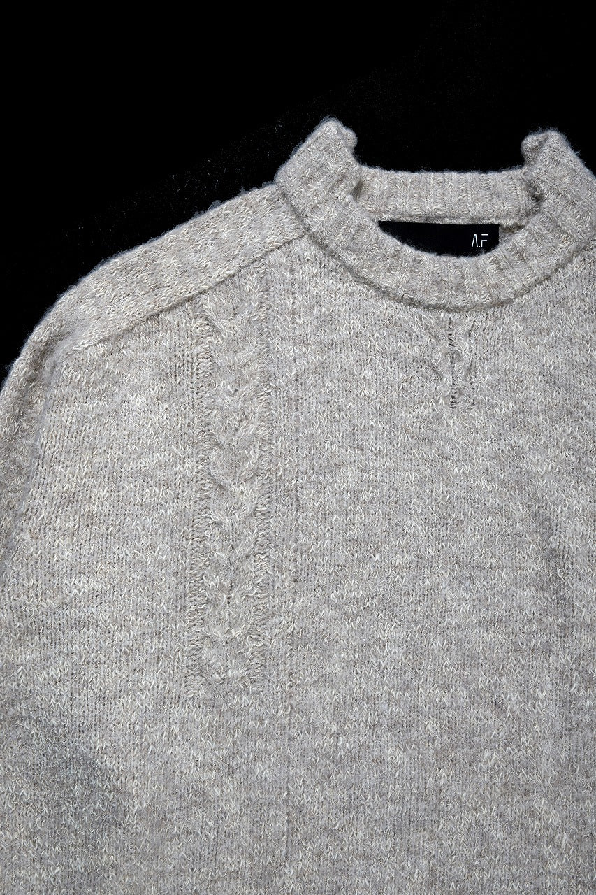 Load image into Gallery viewer, 【SAMPLE SALE】A.F ARTEFACT KNIT SWEATER / MELANGE WOOL (KHAKI)