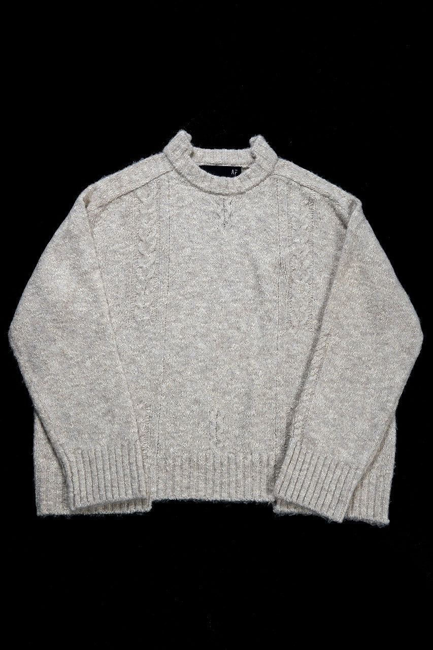 トップス A.F ARTEFACT KNIT PULLOVER (IVORY) SAMPLE SALE】A.F ARTEFACT KNIT SWEATER / MELANGE WOOL (IVORY)の