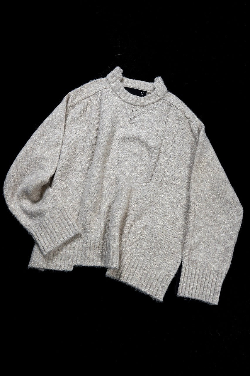 Load image into Gallery viewer, 【SAMPLE SALE】A.F ARTEFACT KNIT SWEATER / MELANGE WOOL (KHAKI)