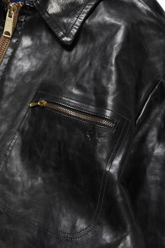 画像をギャラリービューアに読み込む, A TENTATIVE ATELIER MARCEL POOT LEATHER ZIPPER WORKER JACKET / VACCHETTA HORSE LEATHER (BLACK)
