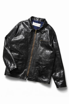 画像をギャラリービューアに読み込む, A TENTATIVE ATELIER MARCEL POOT LEATHER ZIPPER WORKER JACKET / VACCHETTA HORSE LEATHER (BLACK)