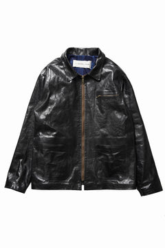 画像をギャラリービューアに読み込む, A TENTATIVE ATELIER MARCEL POOT LEATHER ZIPPER WORKER JACKET / VACCHETTA HORSE LEATHER (BLACK)