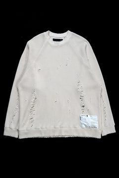 Load image into Gallery viewer, 【SAMPLE SALE】A.F ARTEFACT OVER SIZED DOLMAN LONG PULL OVER / CRASHED WAFFLE COTTON JERSEY (IVORY)
