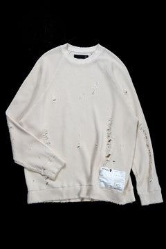 Load image into Gallery viewer, 【SAMPLE SALE】A.F ARTEFACT OVER SIZED DOLMAN LONG PULL OVER / CRASHED WAFFLE COTTON JERSEY (IVORY)