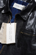 画像をギャラリービューアに読み込む, A TENTATIVE ATELIER MARCEL POOT LEATHER ZIPPER WORKER JACKET / VACCHETTA HORSE LEATHER (BLACK)