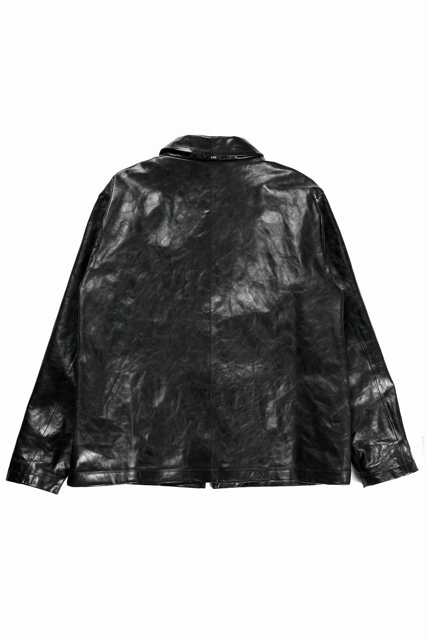 画像をギャラリービューアに読み込む, A TENTATIVE ATELIER MARCEL POOT LEATHER ZIPPER WORKER JACKET / VACCHETTA HORSE LEATHER (BLACK)