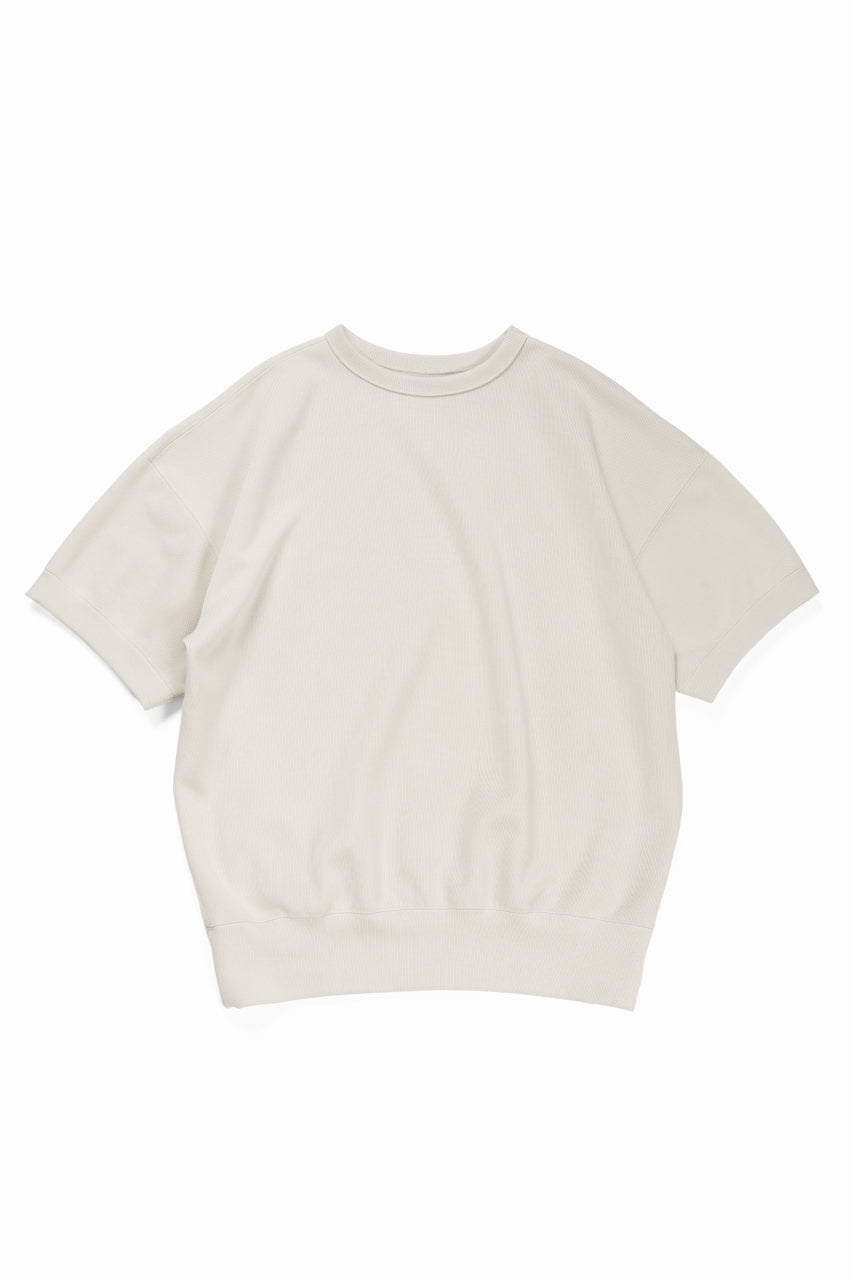 N/07 BASIC TOP / RIBBED CARDBOARD KNIT JERSEY (LIGHT BEIGE)