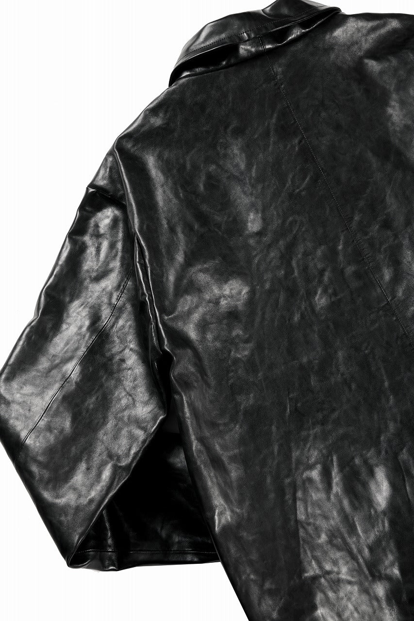 A TENTATIVE ATELIER MARCEL POOT LEATHER ZIPPER WORKER JACKET / VACCHETTA HORSE LEATHER (BLACK)