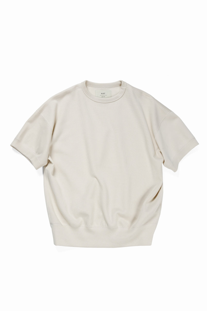 N/07 BASIC TOP / RIBBED CARDBOARD KNIT JERSEY (LIGHT BEIGE)