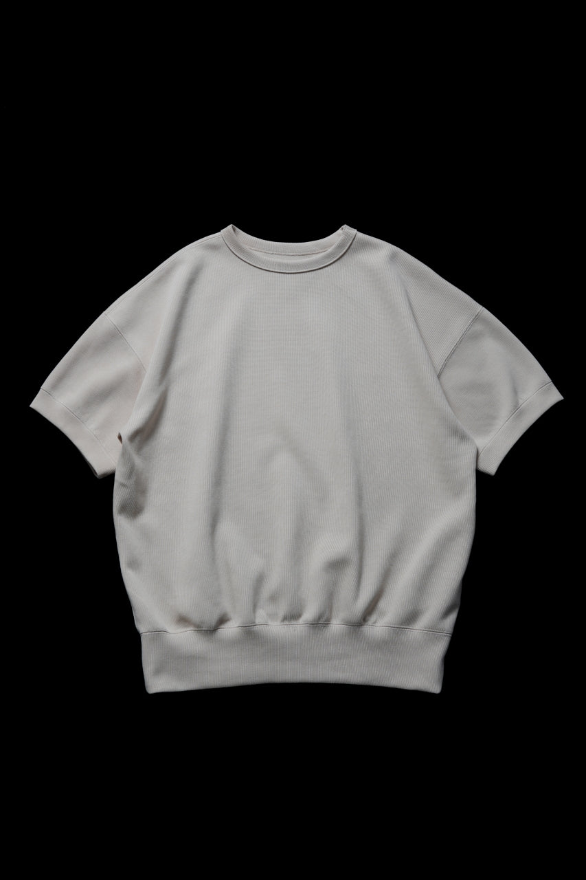 画像をギャラリービューアに読み込む, N/07 BASIC TOP / RIBBED CARDBOARD KNIT JERSEY (LIGHT BEIGE)