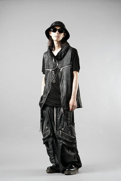画像をギャラリービューアに読み込む, A.F ARTEFACT CROSS ZIP VEST / UNEVEN TEXTURE (BLACK)
