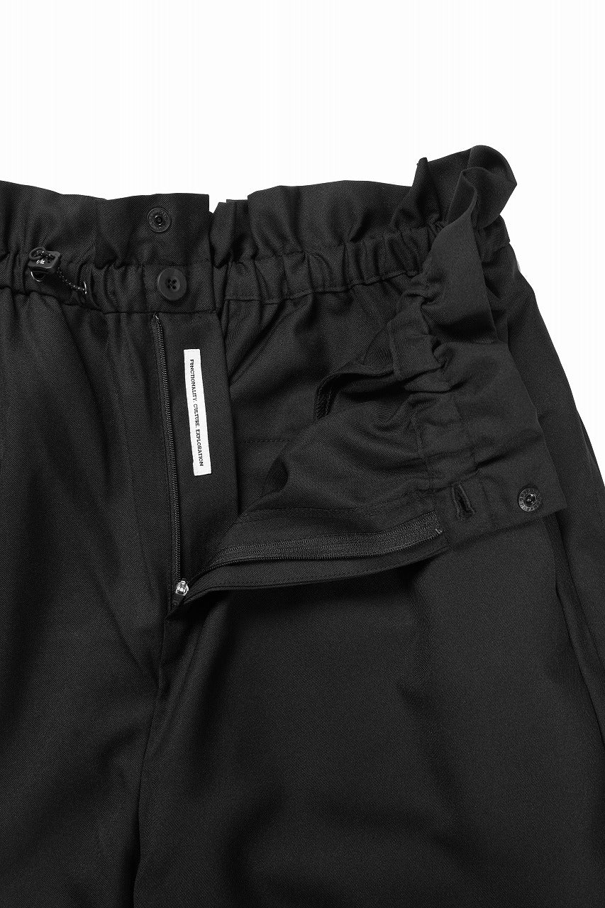 画像をギャラリービューアに読み込む, F/CE. TWIST WOOL WIDE TROUSERS (BLACK)