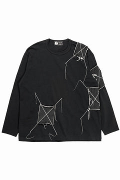 画像をギャラリービューアに読み込む, OBLADI DENIM RECTANGLE PATCHWORK LONG SLEEVES T-SHIRT (BLACK)