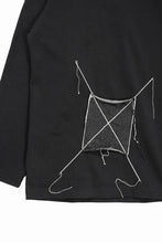 画像をギャラリービューアに読み込む, OBLADI DENIM RECTANGLE PATCHWORK LONG SLEEVES T-SHIRT (BLACK)