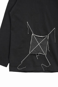 画像をギャラリービューアに読み込む, OBLADI DENIM RECTANGLE PATCHWORK LONG SLEEVES T-SHIRT (BLACK)