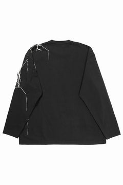 画像をギャラリービューアに読み込む, OBLADI DENIM RECTANGLE PATCHWORK LONG SLEEVES T-SHIRT (BLACK)