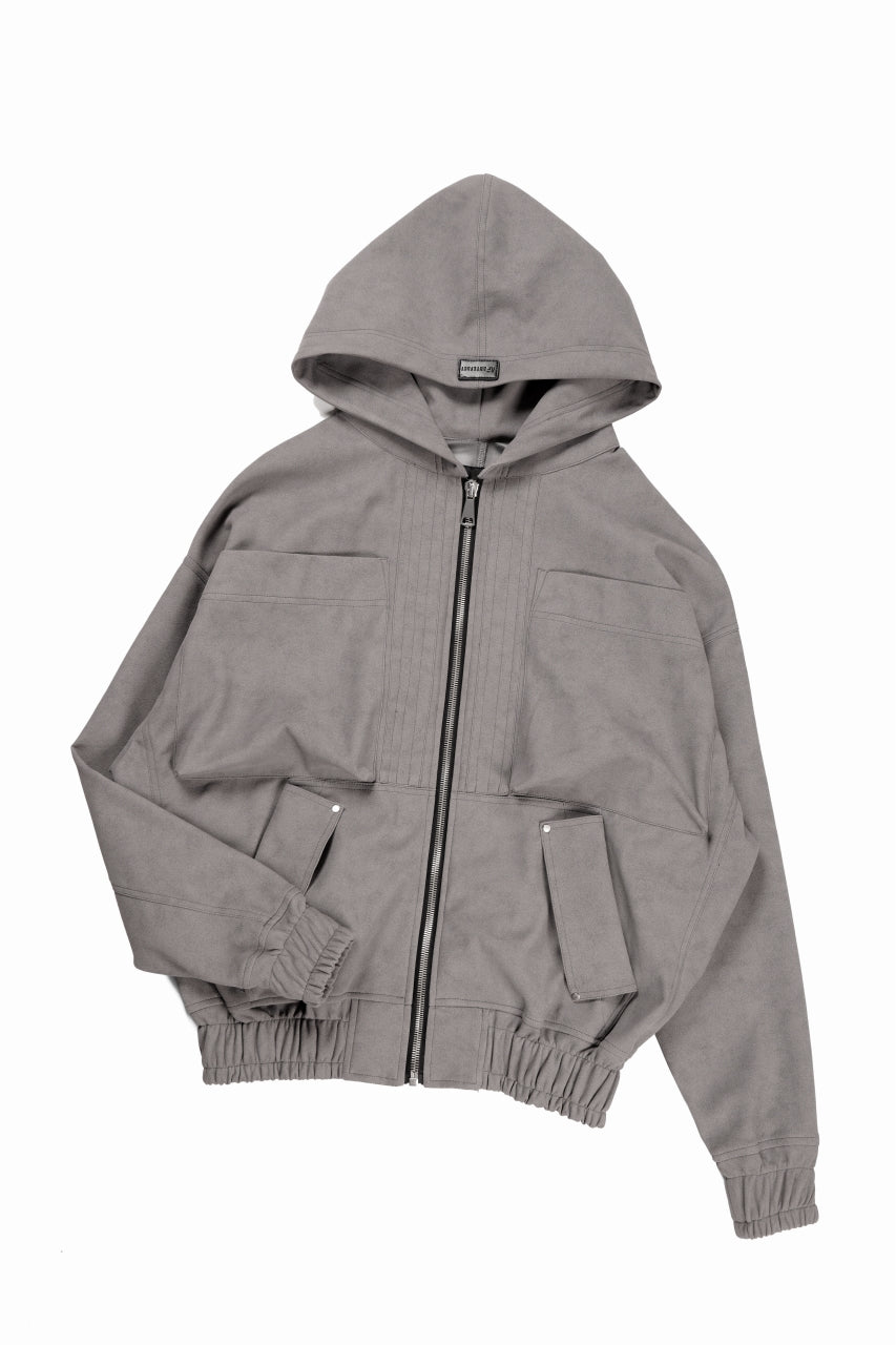 画像をギャラリービューアに読み込む, A.F ARTEFACT HOODED ZIP UP BLOUSON / SYNTHETIC SUEDE LEATHER (GREY)
