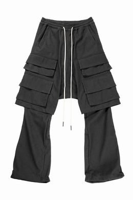 A.F ARTEFACT LAYERED BOOTS CUT PANTS / SYNTHETIC SUEDE LEATHER (BLACK)