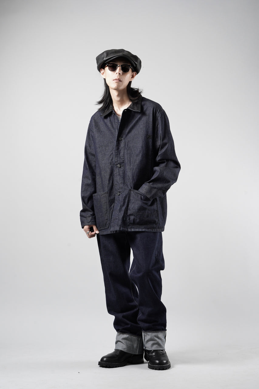 Load image into Gallery viewer, FULLCOUNT x GDC GFC2001 Leather Collar Denim Chore Jacket (INDIGO)