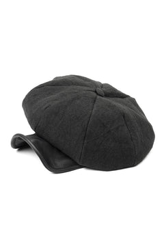 Load image into Gallery viewer, ierib exclusive Casquette / Heavy Linen Canvas + Steer Leather (BLACK EDITON)