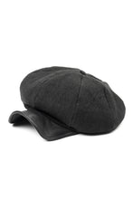 Load image into Gallery viewer, ierib exclusive Casquette / Heavy Linen Canvas + Steer Leather (BLACK EDITON)