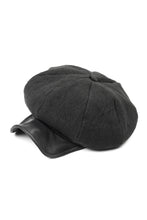 Load image into Gallery viewer, ierib exclusive Casquette / Heavy Linen Canvas + Steer Leather (BLACK EDITON)