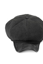 Load image into Gallery viewer, ierib exclusive Casquette / Heavy Linen Canvas + Steer Leather (BLACK EDITON)
