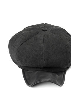 Load image into Gallery viewer, ierib exclusive Casquette / Heavy Linen Canvas + Steer Leather (BLACK EDITON)