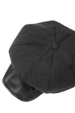 Load image into Gallery viewer, ierib exclusive Casquette / Heavy Linen Canvas + Steer Leather (BLACK EDITON)