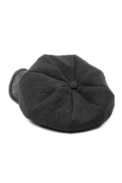 Load image into Gallery viewer, ierib exclusive Casquette / Heavy Linen Canvas + Steer Leather (BLACK EDITON)
