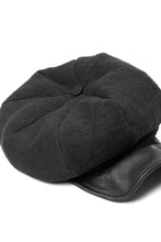 Load image into Gallery viewer, ierib exclusive Casquette / Heavy Linen Canvas + Steer Leather (BLACK EDITON)